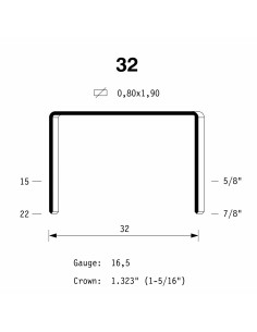 Agrafes carton type 32