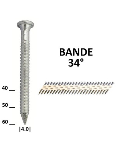 Pointes d'ancrage 34° pour sabots et connecteurs type KA