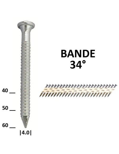 Pointes d'ancrage 34° pour sabots et connecteurs type KA
